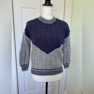 Cheerleader Blue & Grey Crew Neck Sweater